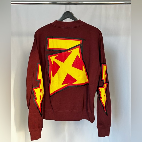 Off-White Thunder Cotton Sweater with front and back print size XS (unisex) - Picture 8 of 14